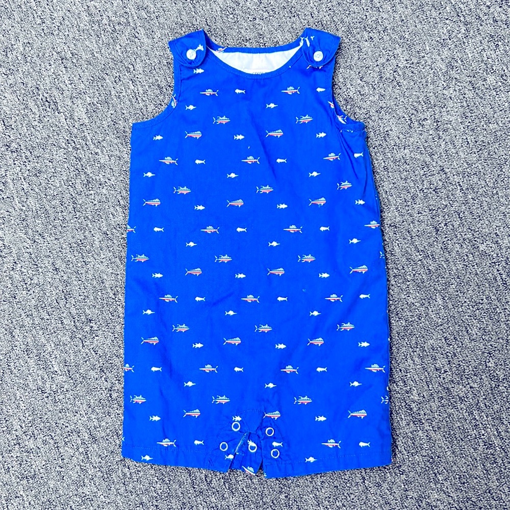 Boys nautical fish romper